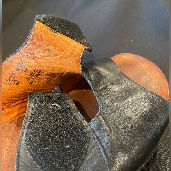 THINK! Black leather cork Mizzi slide sandals - Picture 6 of 6